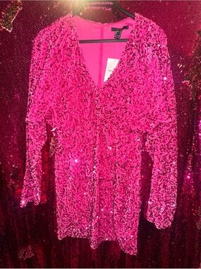 Forever 21 Hot Pink Sequin Mini Dress